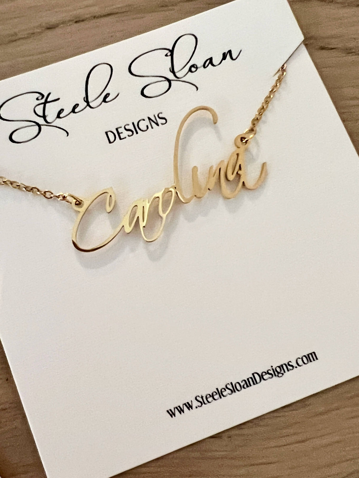 Carolina Name Necklace and Palmetto and Moon earrings
