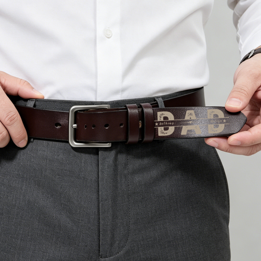 Tail Engraved Leather Belt