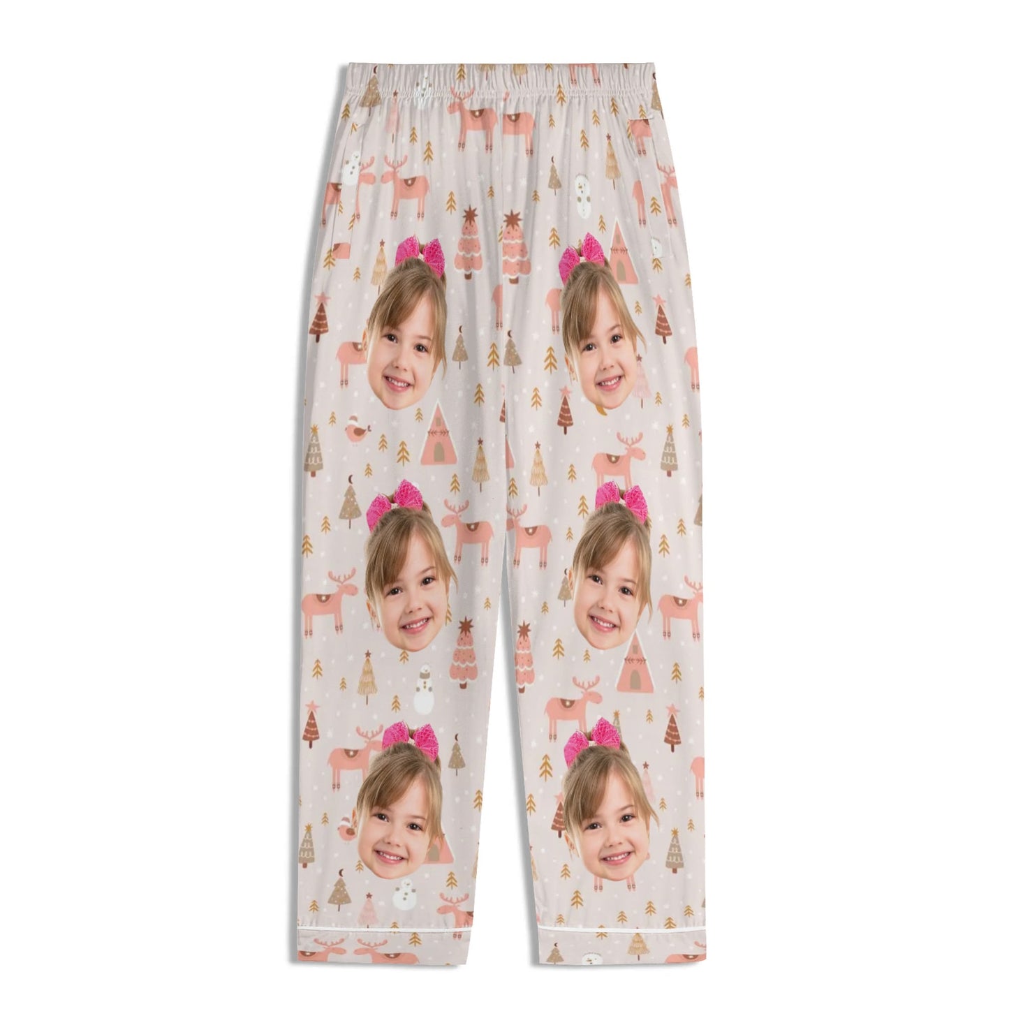 Kids Long Sleeve Pajama Set with Pockets - Soft Cotton Polyester Blend for Comfortable Sleep & Lounge Wear