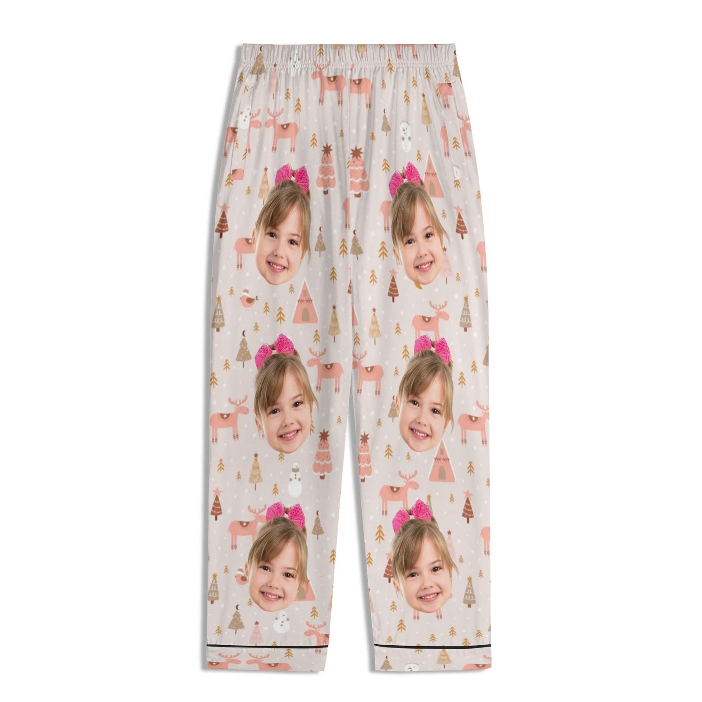 Kids Long Sleeve Pajama Set with Pockets - Soft Cotton Polyester Blend for Comfortable Sleep & Lounge Wear
