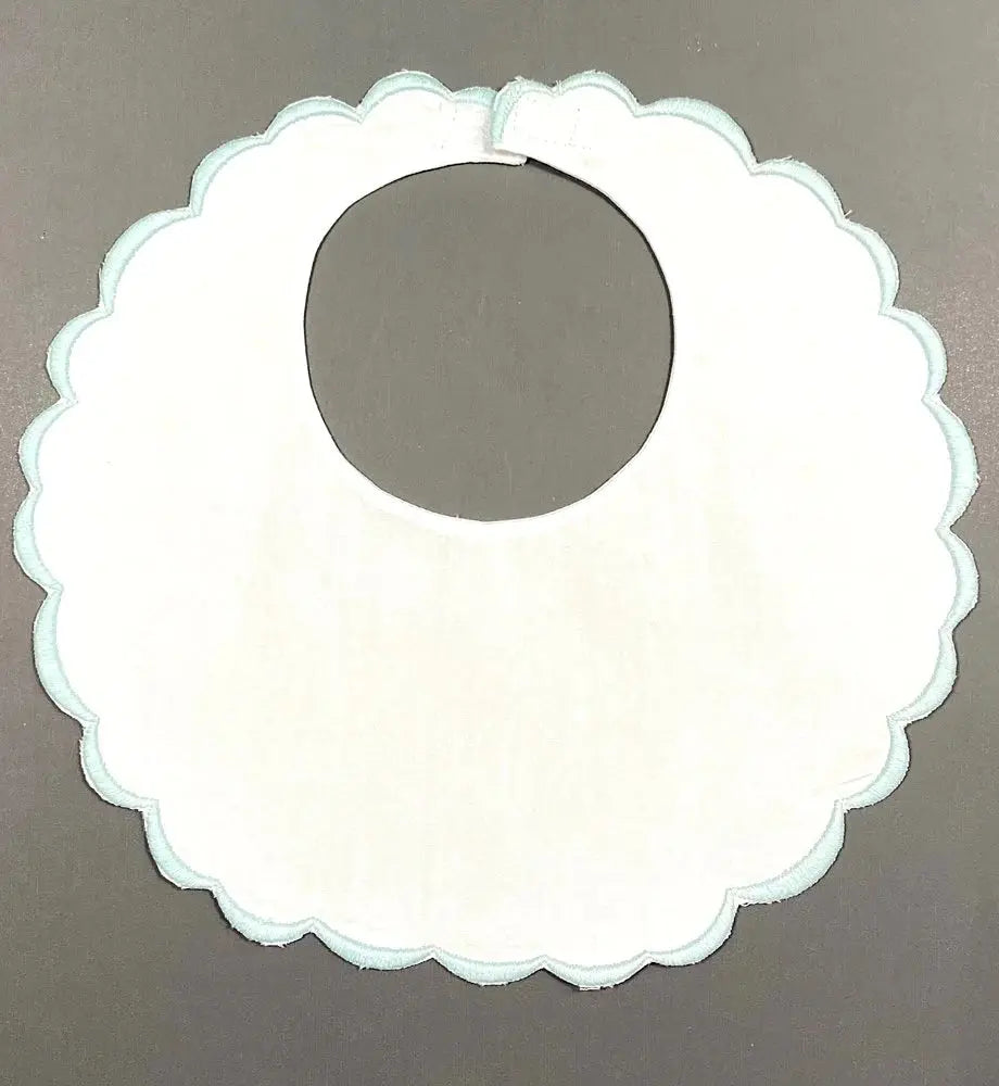Double Thick Scallop Baby Bibs Edward Boutross An Initial Impression Blue-Scallop
