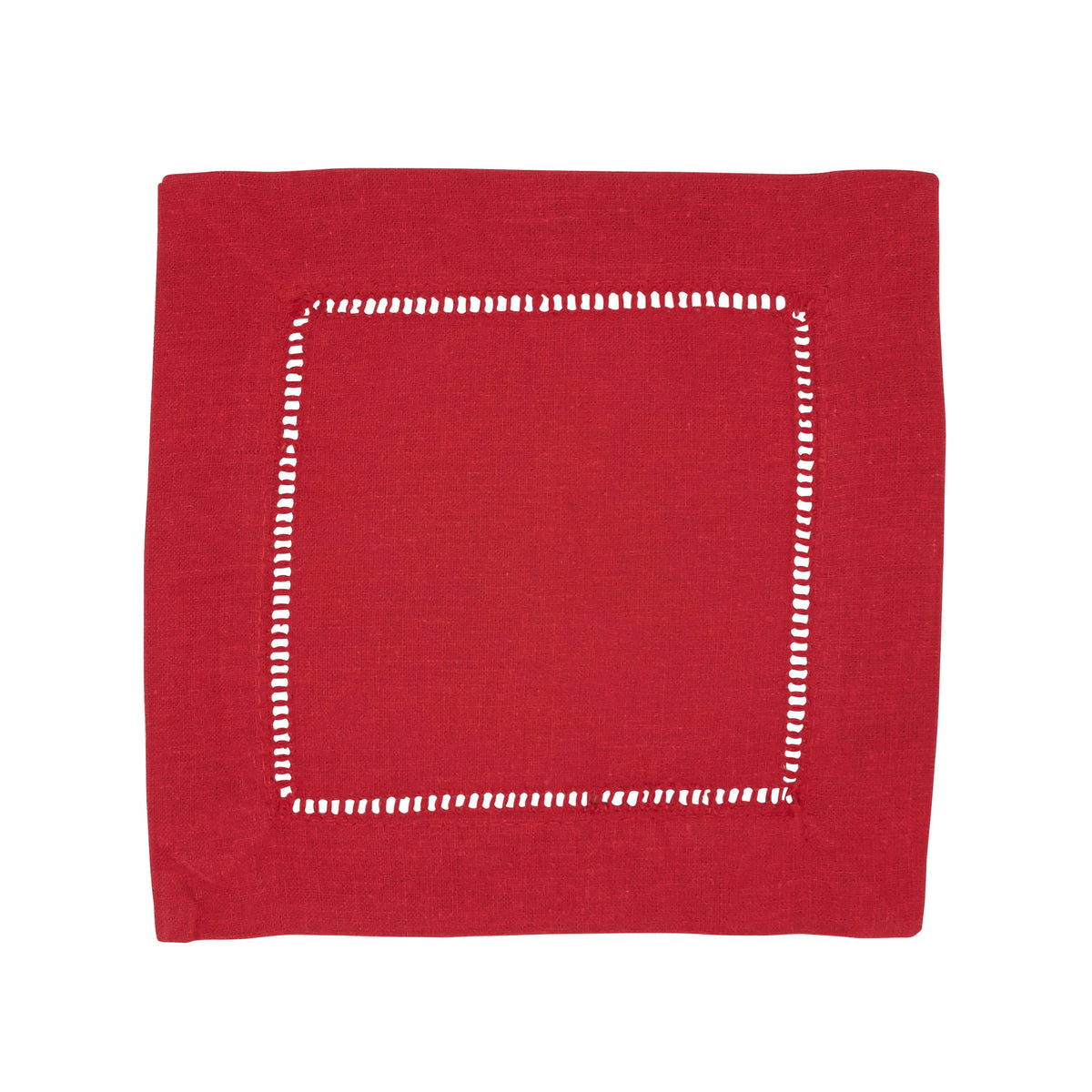 Linen Blend Hemstitched Cocktail Napkin