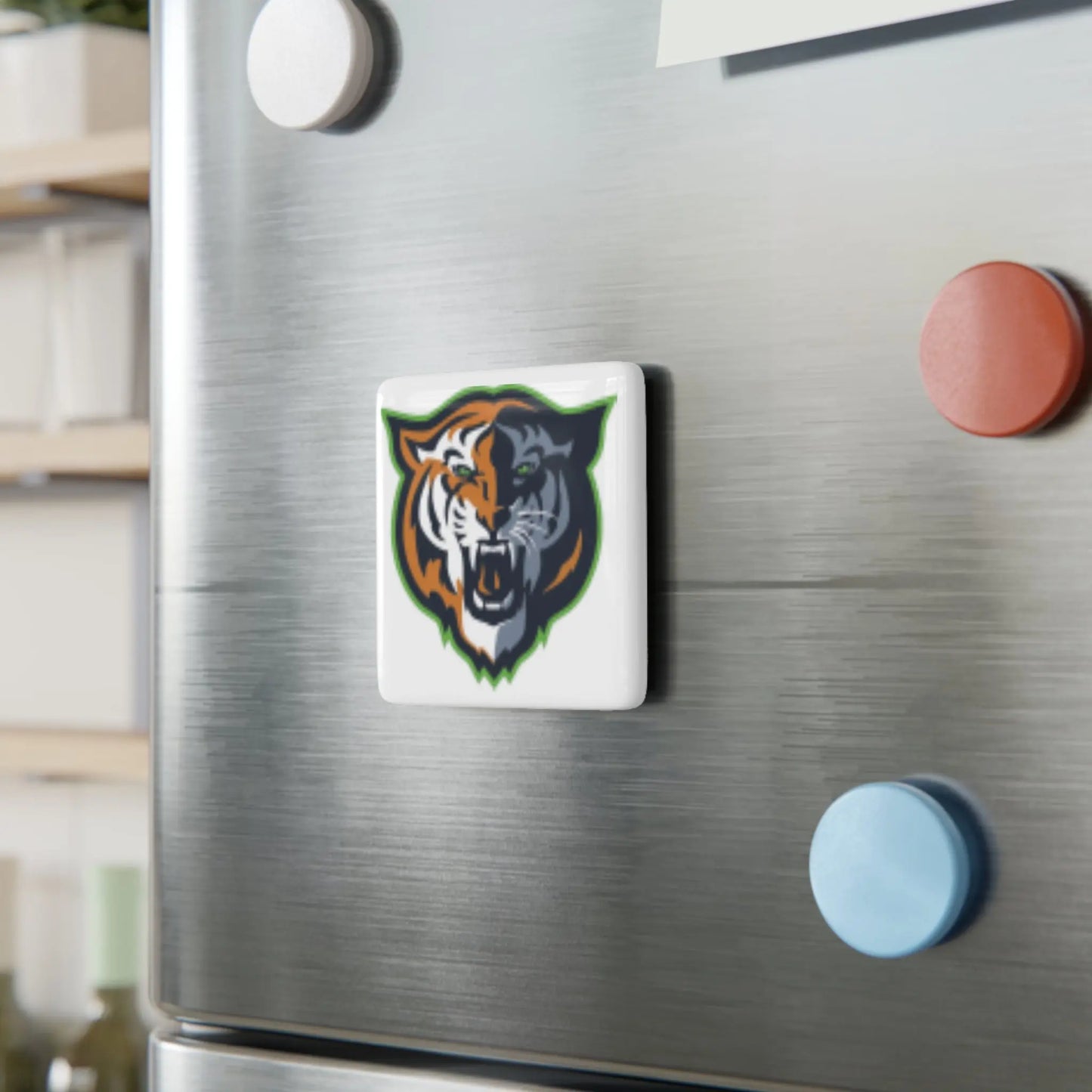 Porcelain Magnet, Square with School Logos - An Initial Impression