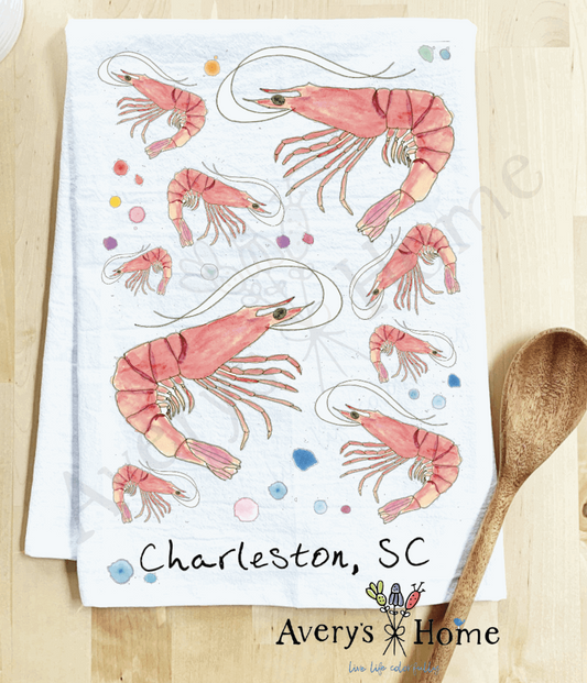 Charleston, SC Shrimpy Cotton Kitchen Dish Towel - An Initial Impression