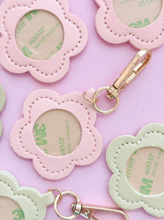 Needlepoint Self Finishing Flower Key Fob Bag Tag Adhesive Finishing Keychain