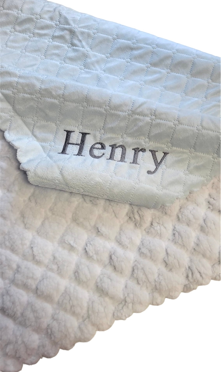 Quilted Plush Baby Blanket with Faux Sherpa Back