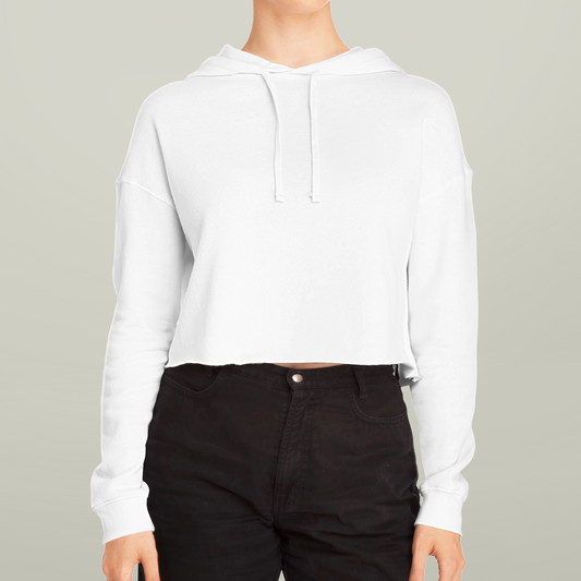 Women’s Cropped Hooded Sweatshirt with Arched Applique
