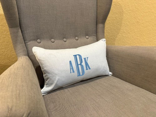 Piped Monogrammed Pillow