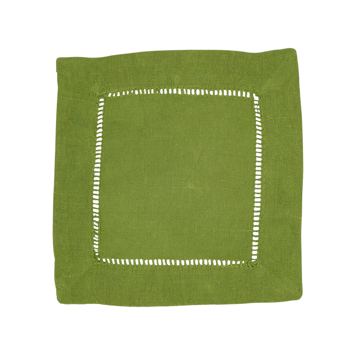 Linen Blend Hemstitched Cocktail Napkin