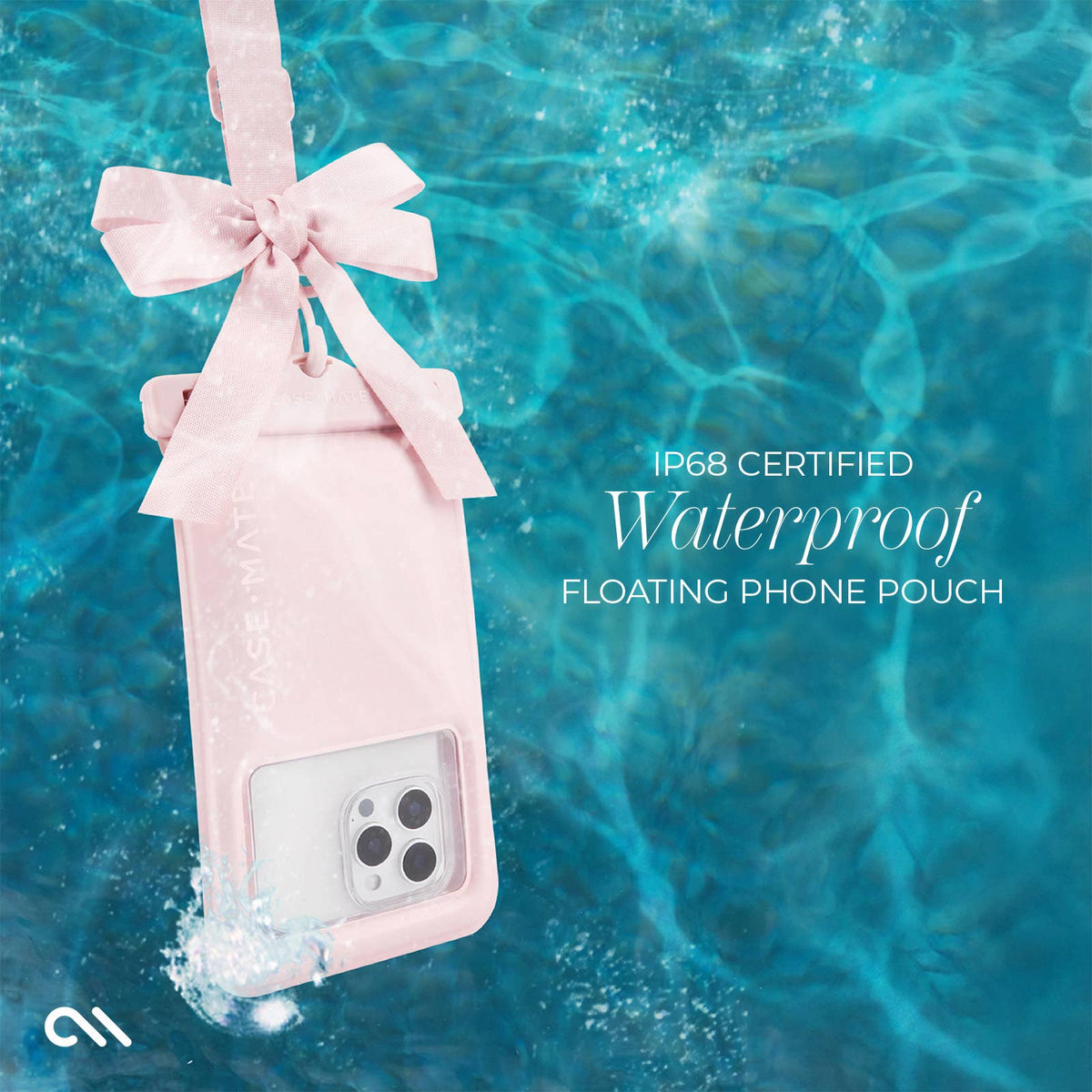 Case-Mate - Ballet Pink Bow Waterproof Floating Pouch