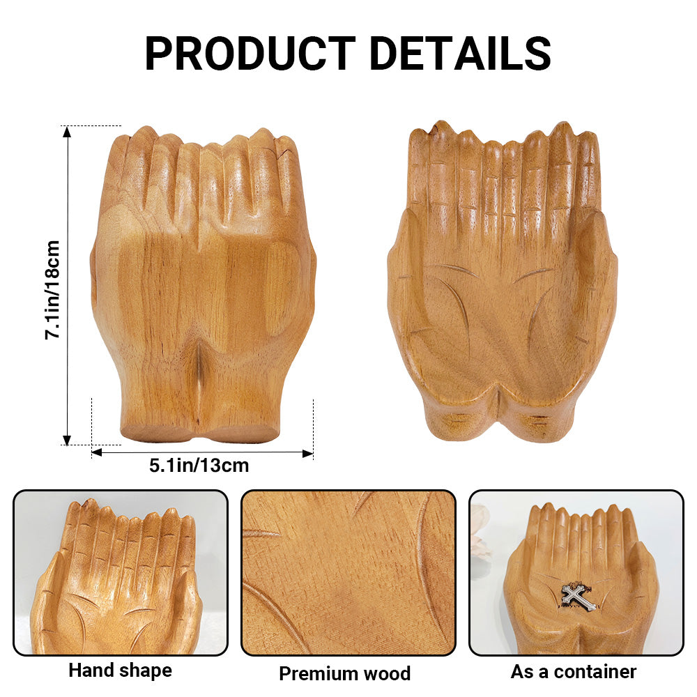 Hands Shaped Prayer Bowl-1 Side Engraved