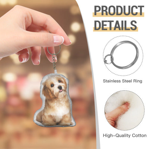 Custom Shape Pet Mini Plush Keychain - Cute Pet Gifts, Keychain Charm, Soft Plush Toys, Personalized Keyring