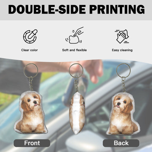Custom Shape Pet Mini Plush Keychain - Cute Pet Gifts, Keychain Charm, Soft Plush Toys, Personalized Keyring