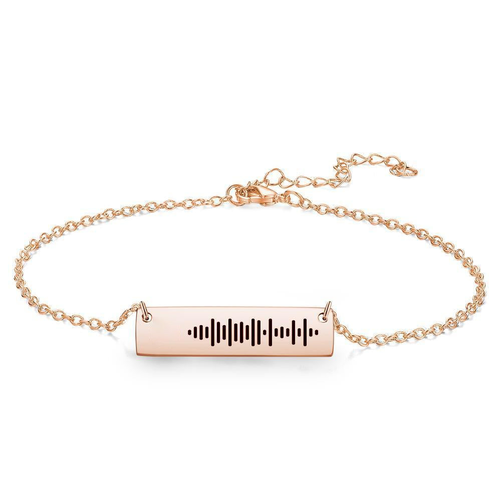 Scannable Code Music Engraved Bar Anklet