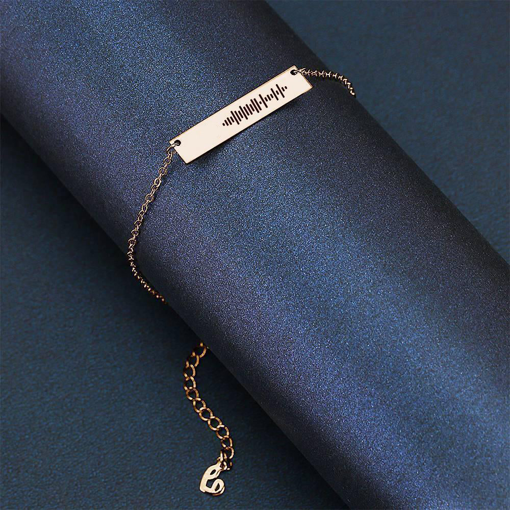 Scannable Code Music Engraved Bar Anklet