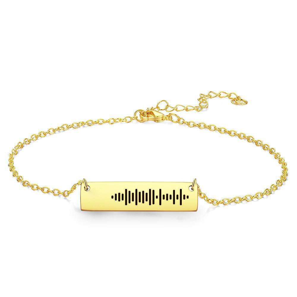 Scannable Code Music Engraved Bar Anklet