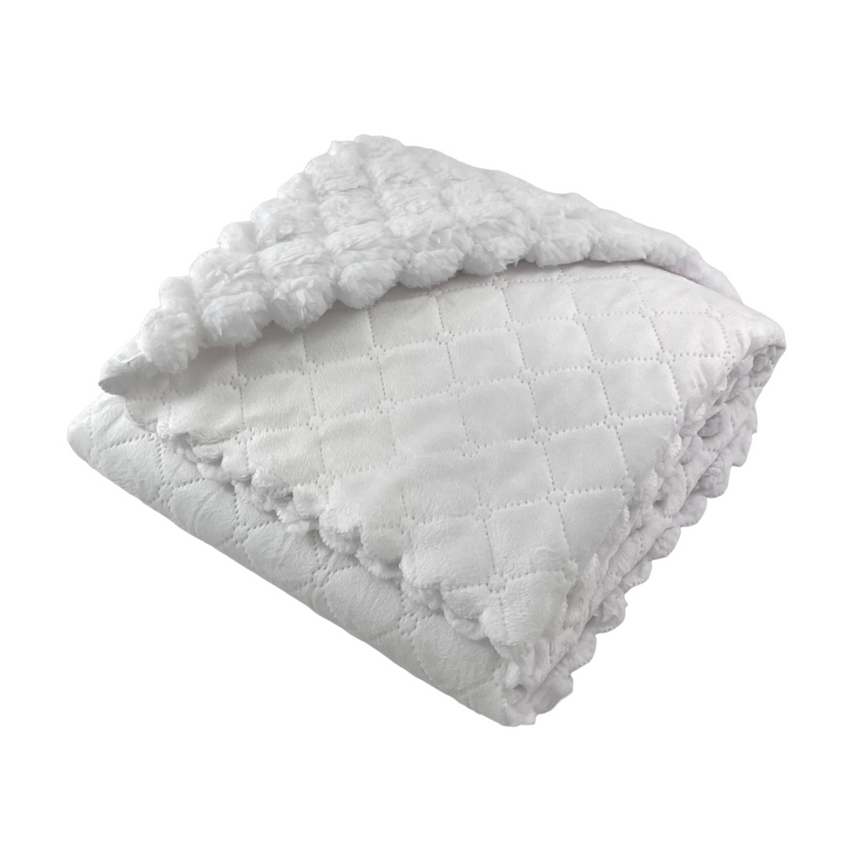 Quilted Plush Baby Blanket with Faux Sherpa Back