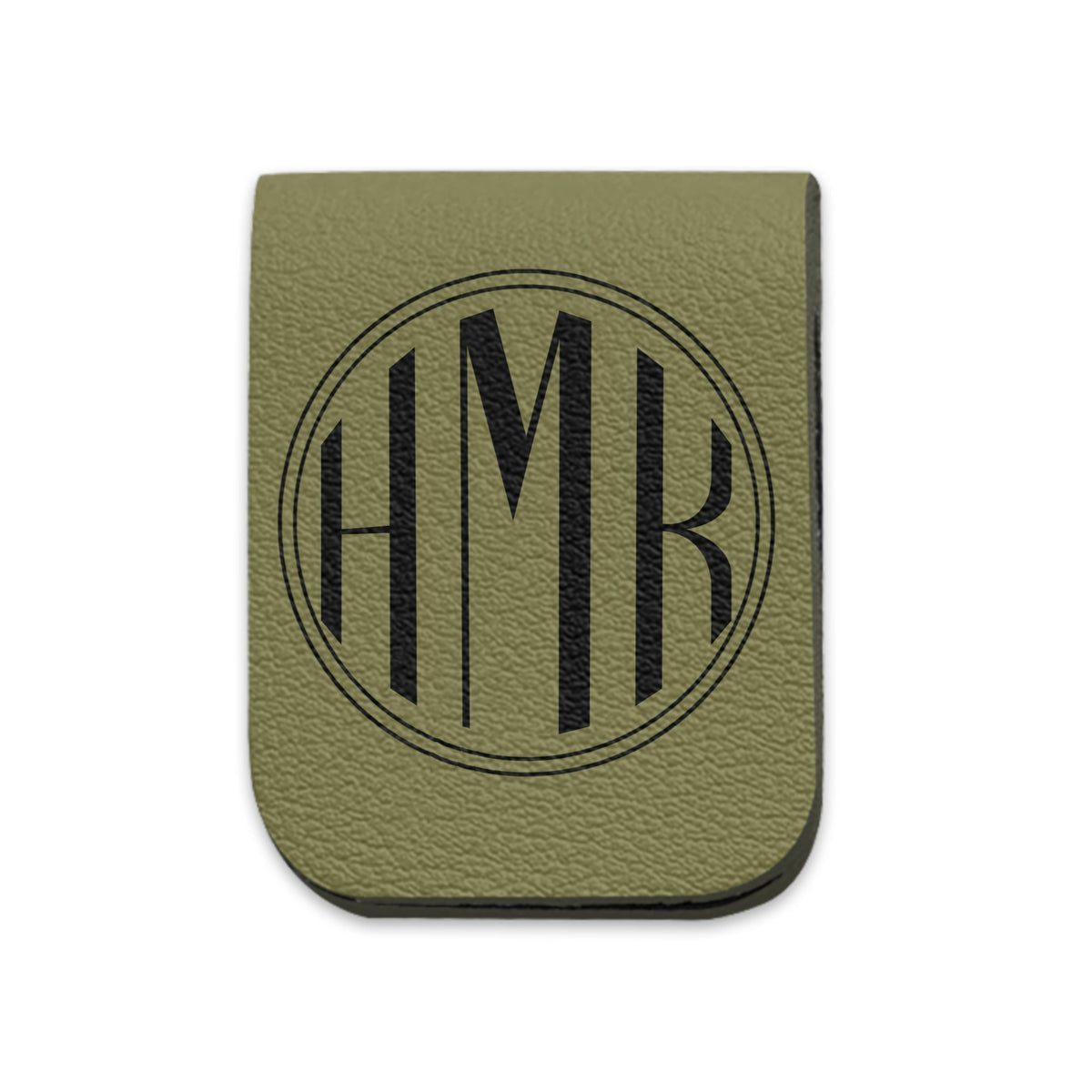 Leather Bookmark-Circle Monogram
