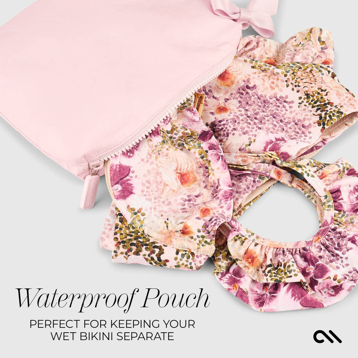 Case-Mate - Case-Mate Ballet Pink Bow Waterproof Zip Pouch