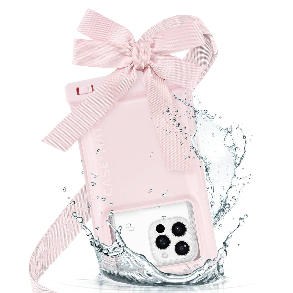 Case-Mate - Ballet Pink Bow Waterproof Floating Pouch