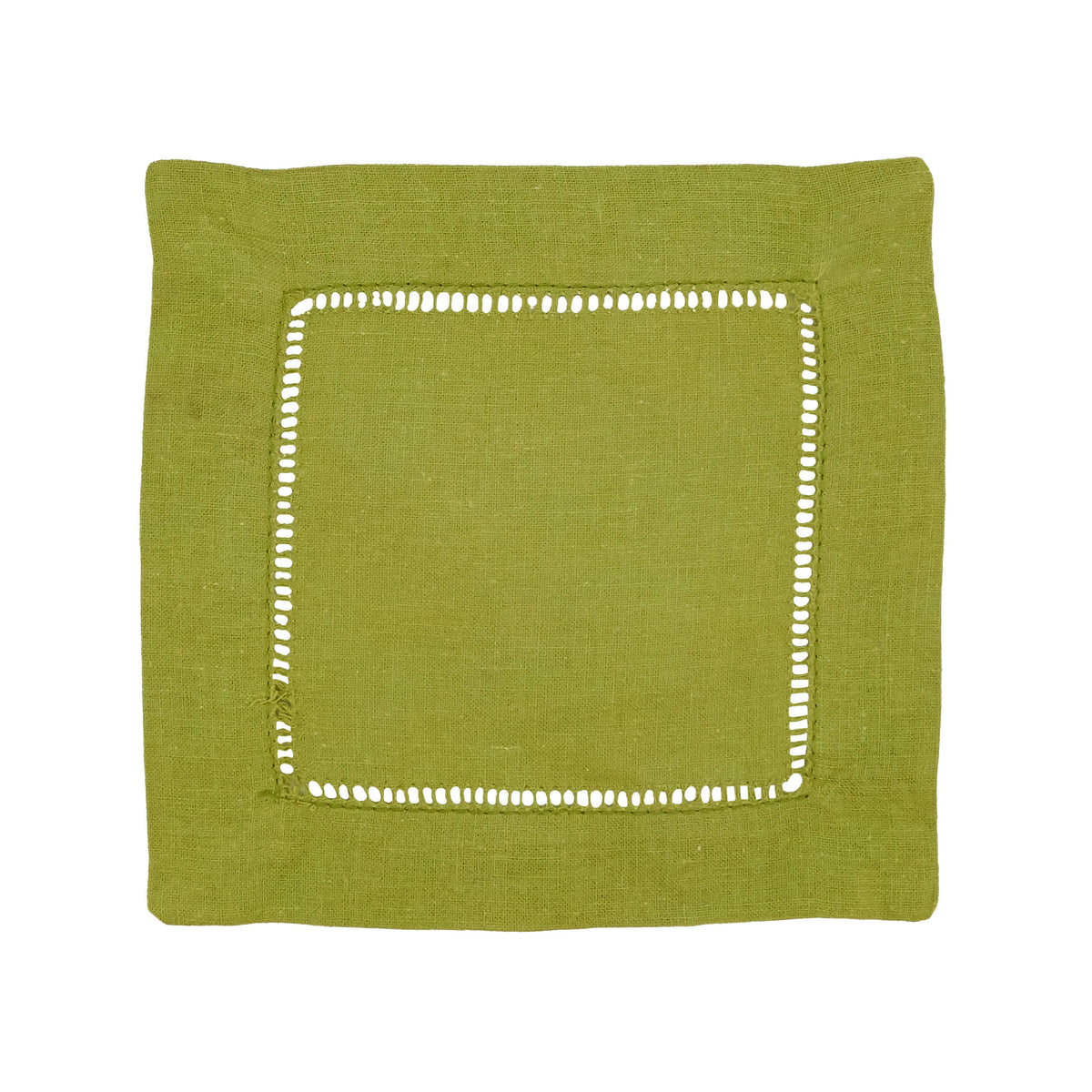 Linen Blend Hemstitched Cocktail Napkin
