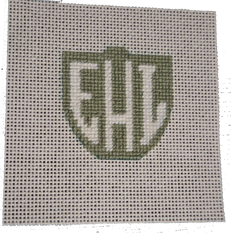 2CC NC SHIELD MONOGRAM NEEDLEPOINT CANVAS
