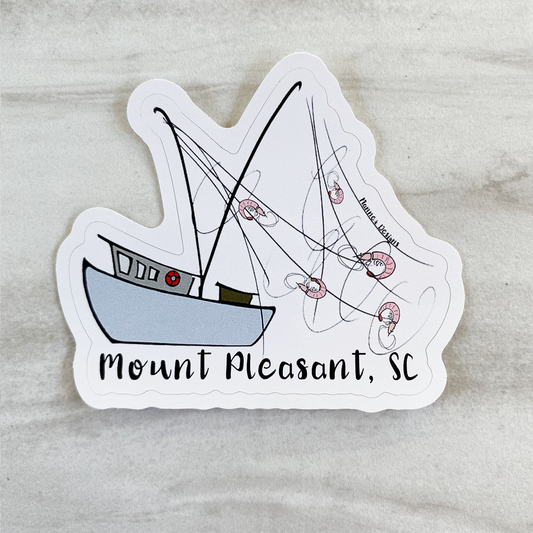 Nanner Designs - Shrimp Boat Mount Pleasant, SC Sticker