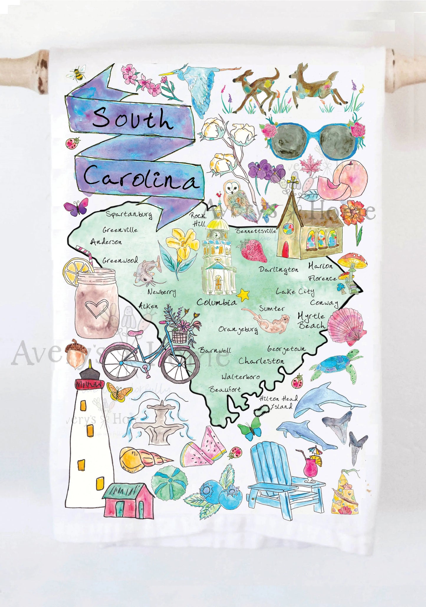 South Carolina State Map Kitchen Towel - An Initial Impression
