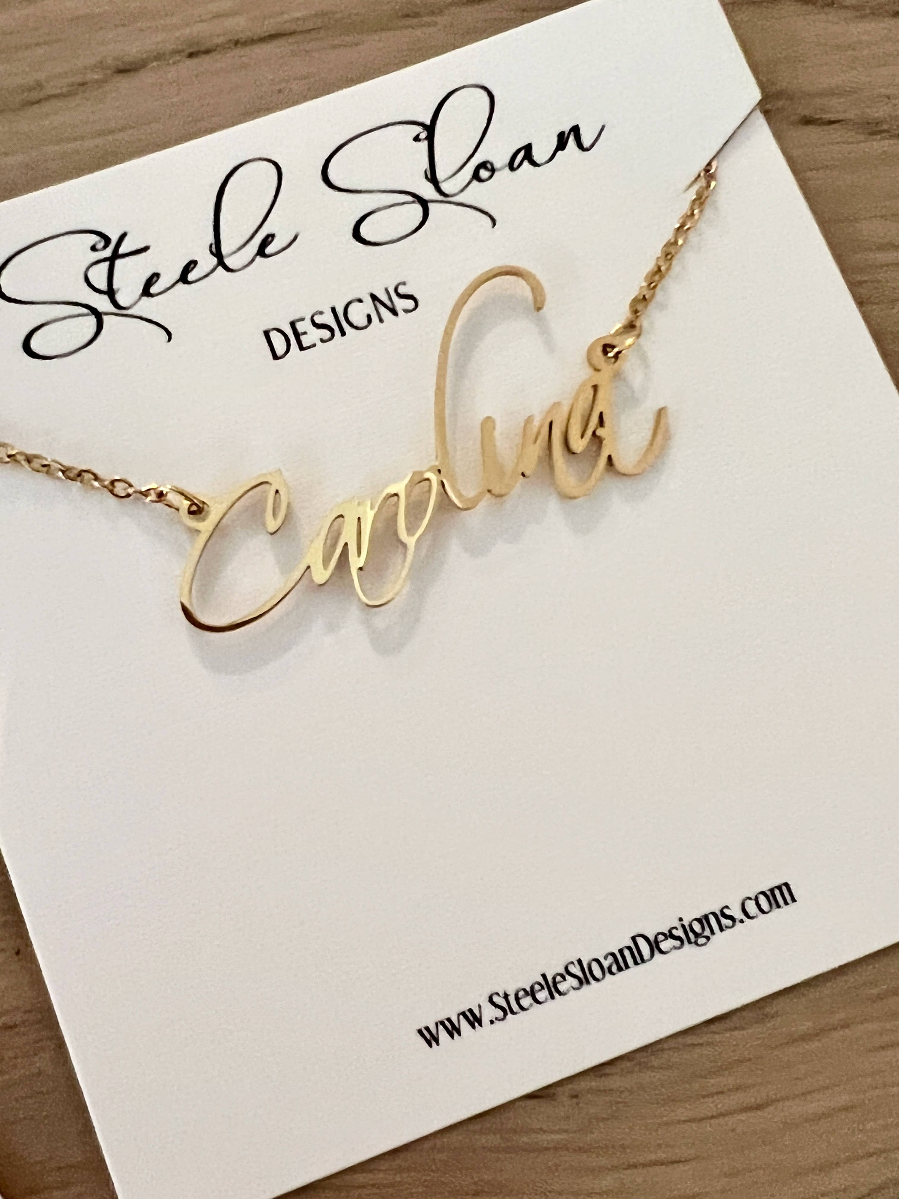 Carolina Name Necklace and Palmetto and Moon earrings