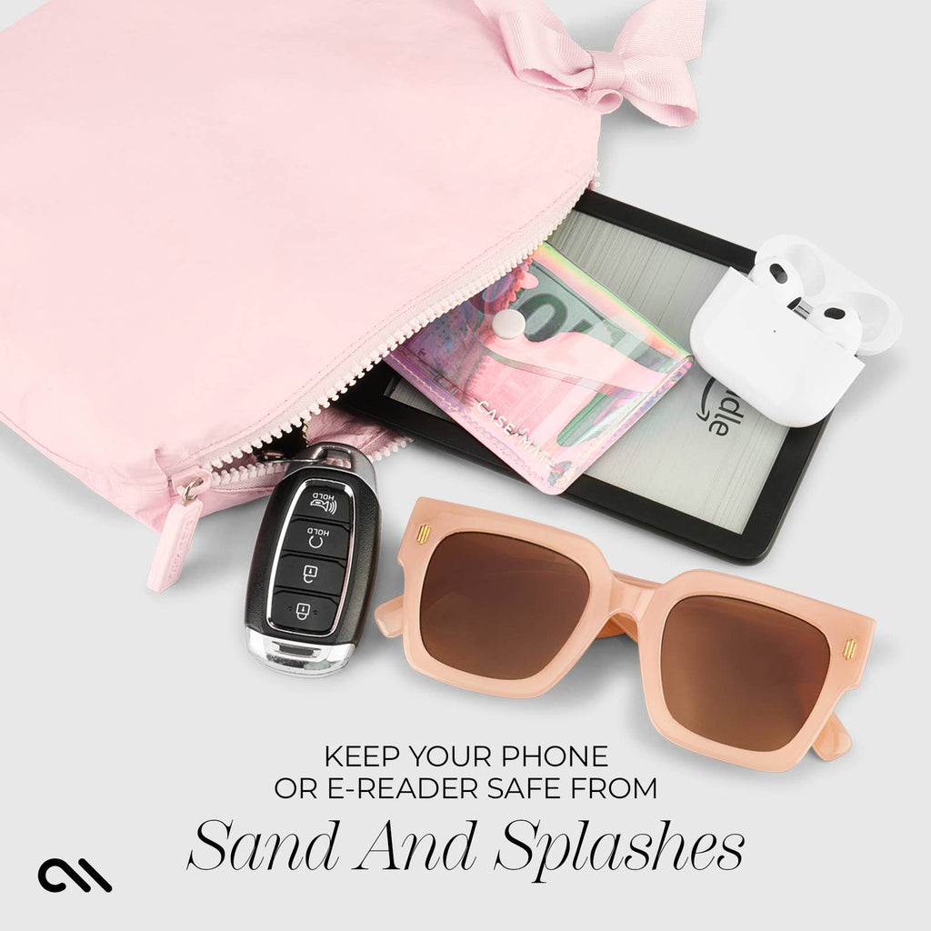 Case-Mate - Case-Mate Ballet Pink Bow Waterproof Zip Pouch