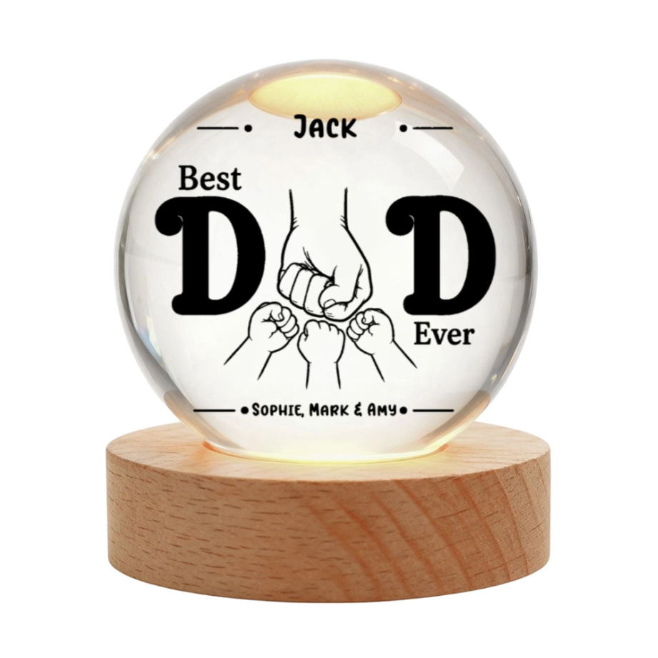Crystal Globe Lamp - BEST DAD