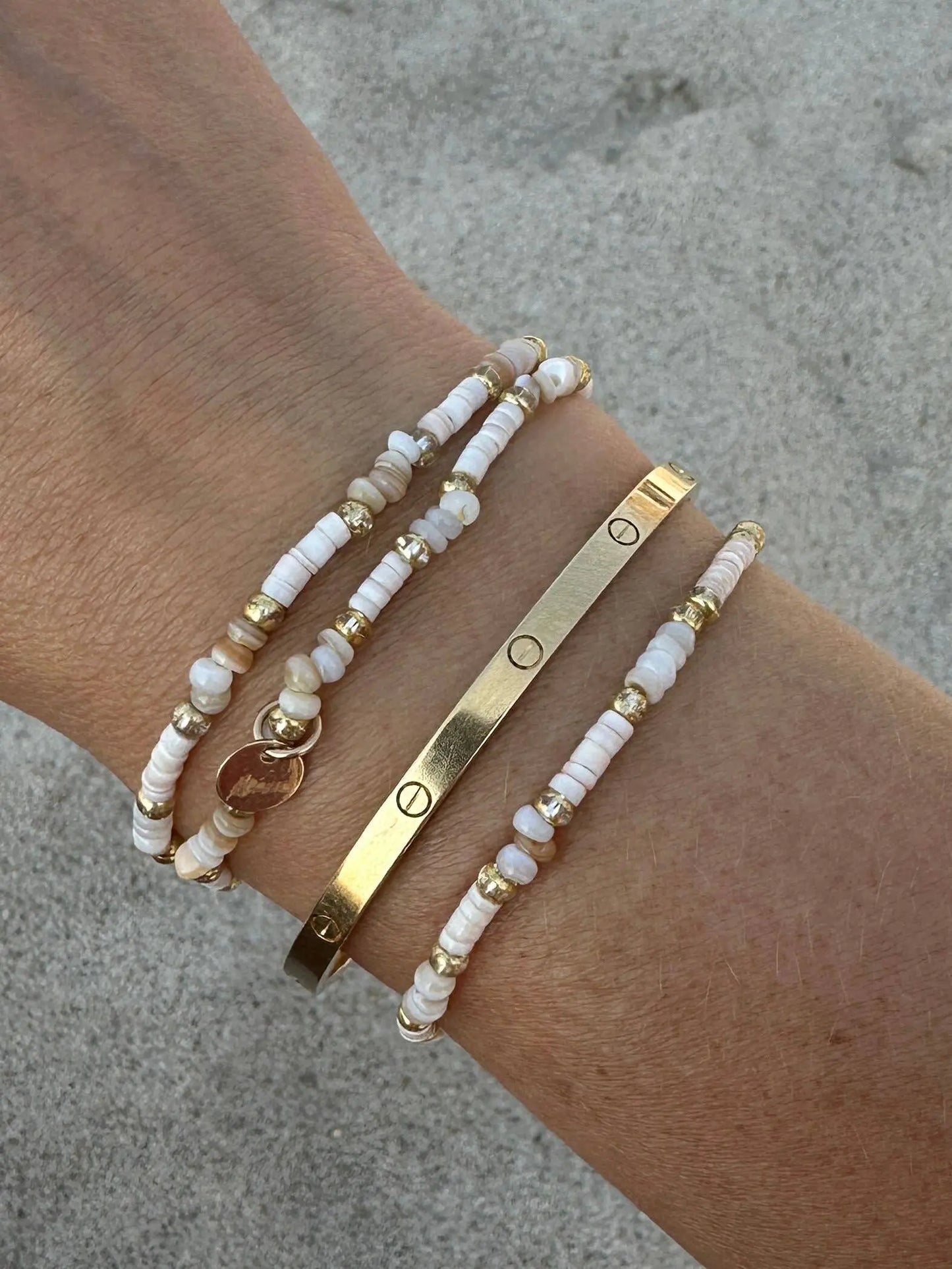 Cape Cod Chokers - Puka Shell and Gold Craigville Beach Bracelet Cape Cod Chokers An Initial Impression