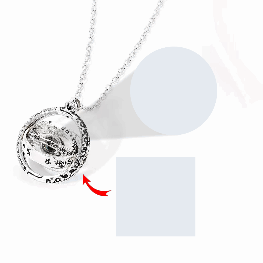 Custom Rotatable Spherical Pendant Astrolabe Projection Necklace Clavicle Chain