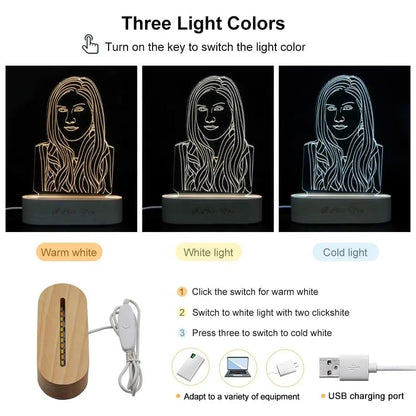 3D Acrylic Lamp Picture Night Light With Engraved Wooden Base - An Initial Impression