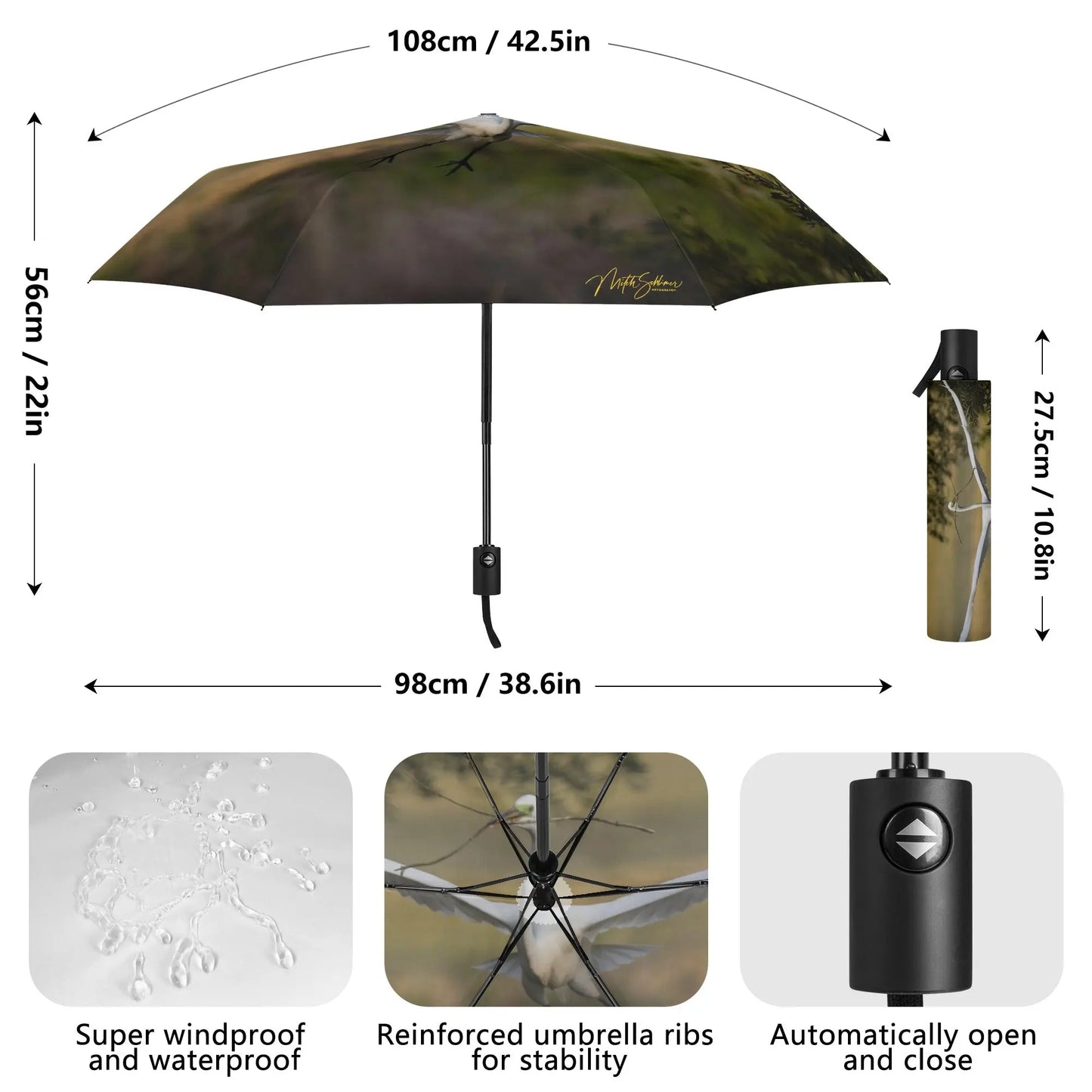 Lightweight Auto Open & Close Umbrella Printing Outside