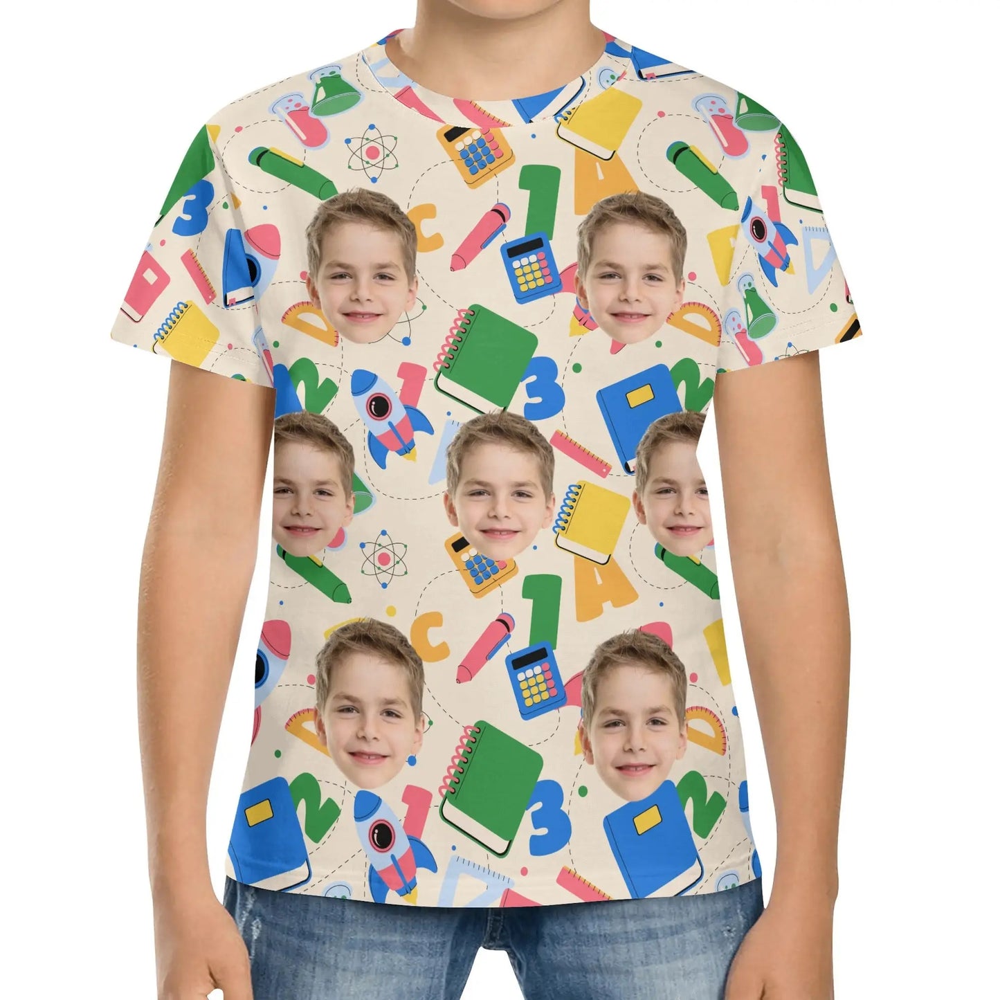 Kids Short Sleeve T-Shirt with Custom Image popcustoms An Initial Impression XL