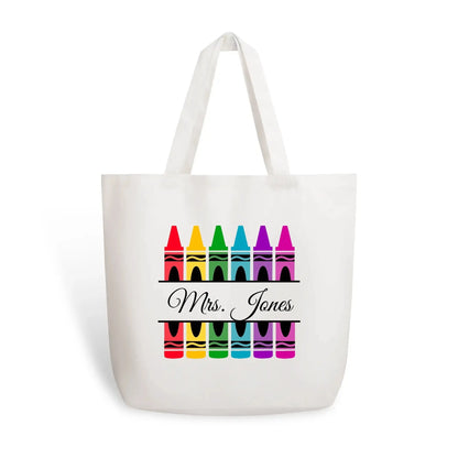 100% Cotton Tote Bag Teacher Name popcustoms An Initial Impression Default-Title