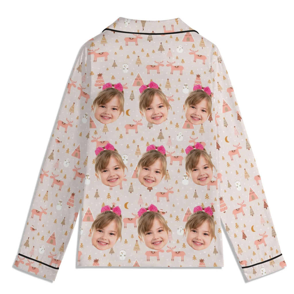 Kids Long Sleeve Pajama Set with Pockets - Soft Cotton Polyester Blend for Comfortable Sleep & Lounge Wear