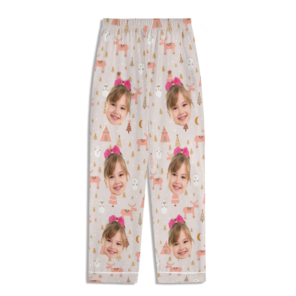 Kids Long Sleeve Pajama Set with Pockets - Soft Cotton Polyester Blend for Comfortable Sleep & Lounge Wear
