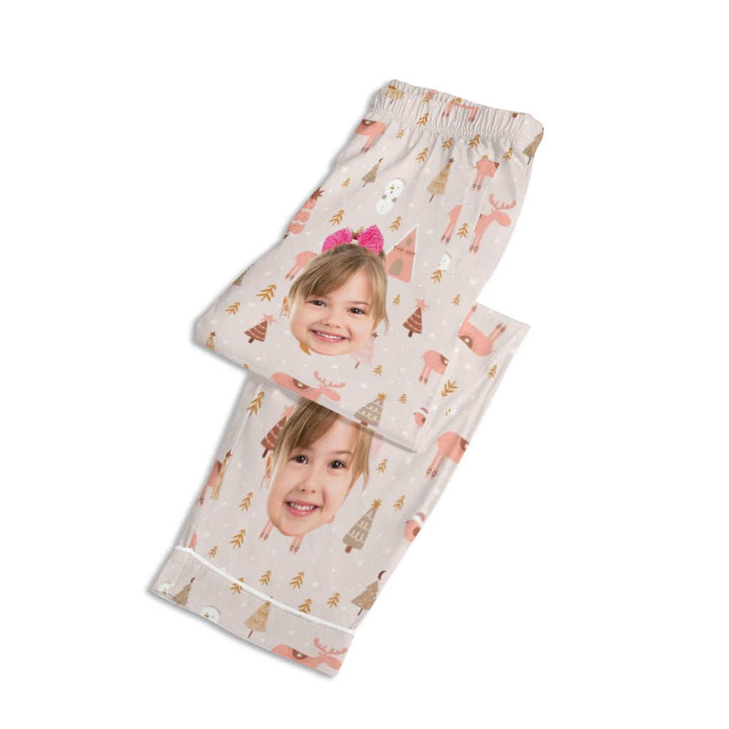 Kids Long Sleeve Pajama Set with Pockets - Soft Cotton Polyester Blend for Comfortable Sleep & Lounge Wear