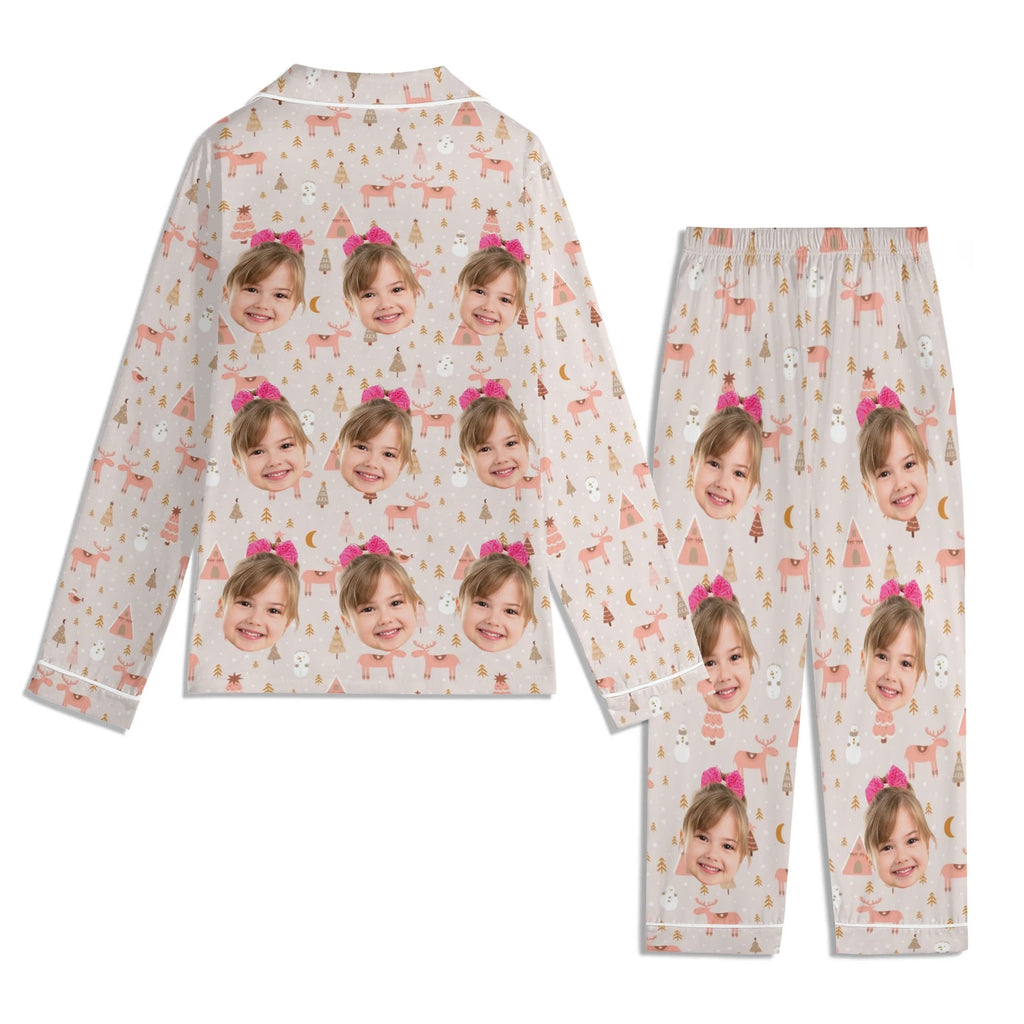 Kids Long Sleeve Pajama Set with Pockets - Soft Cotton Polyester Blend for Comfortable Sleep & Lounge Wear