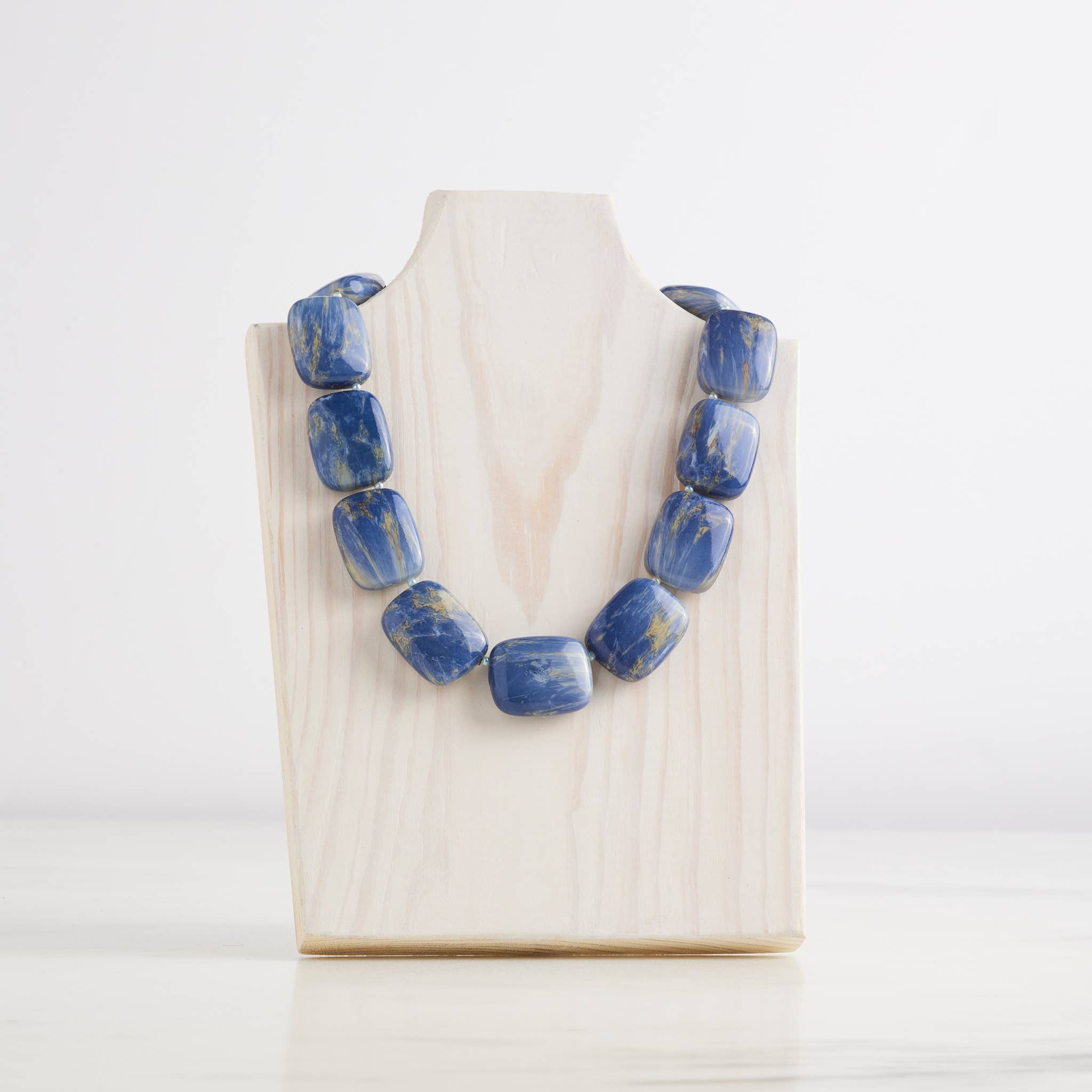 Hot Girls Pearls-Freezable Cooling Jewelry - Blue Lapis Chicklet Cooling Necklace