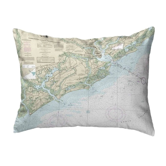 Charleston Harbor & Approaches SC In/Outdoor Pillow - An Initial Impression