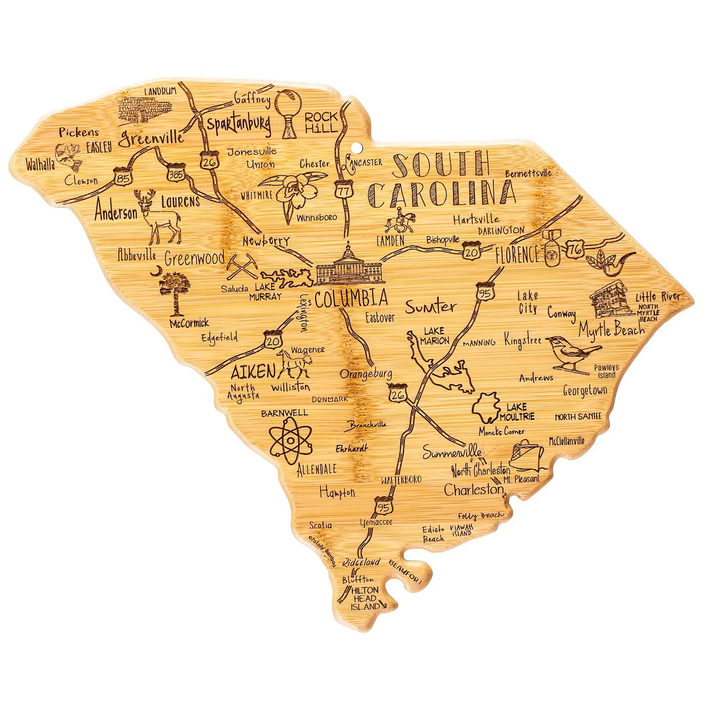 Destination South Carolina State-Shaped Cutting Board - An Initial Impression