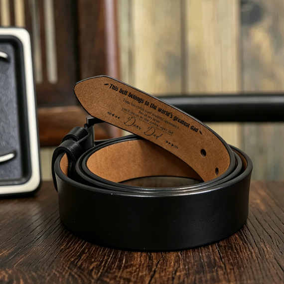 Tail Engraved Leather Belt