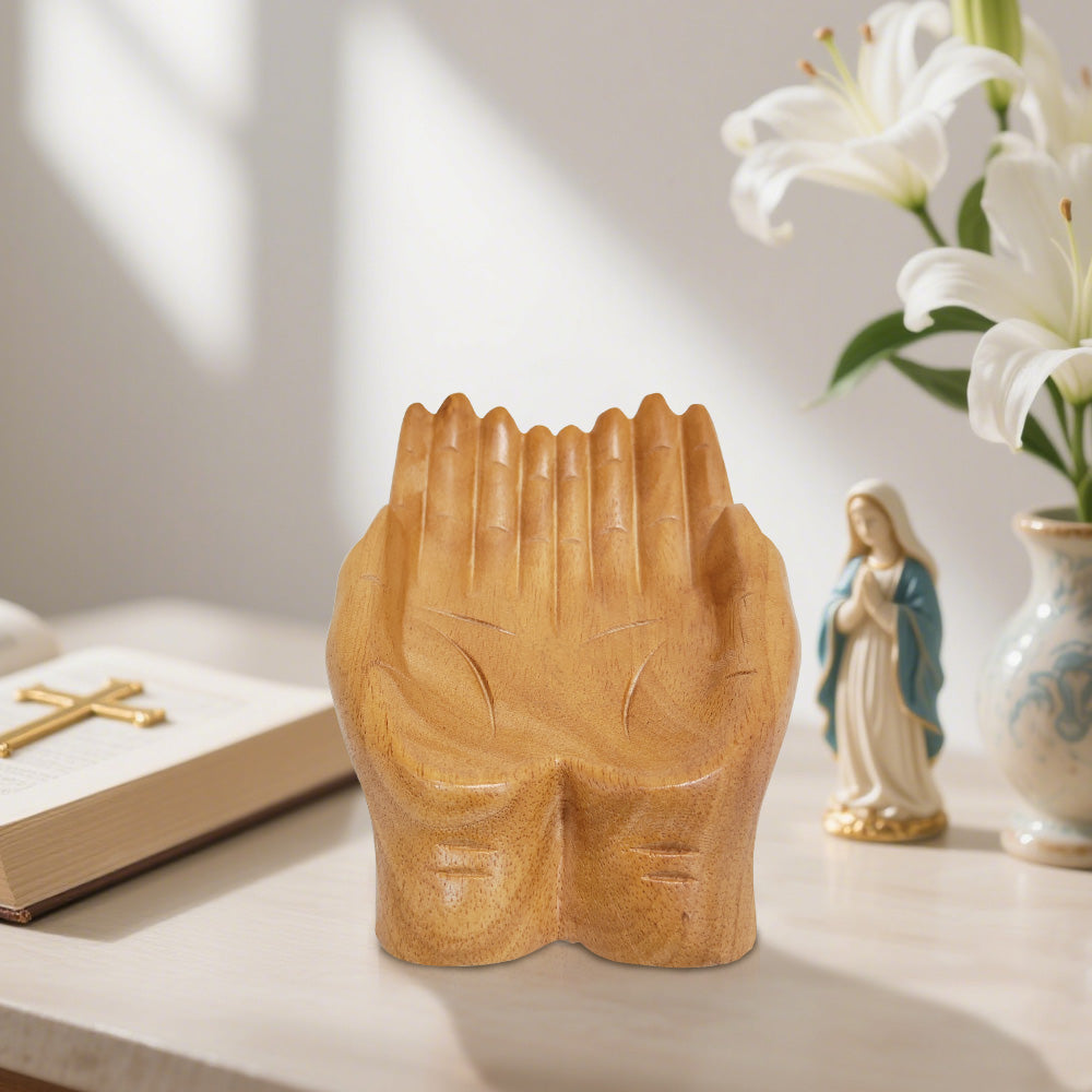 Hands Shaped Prayer Bowl-1 Side Engraved