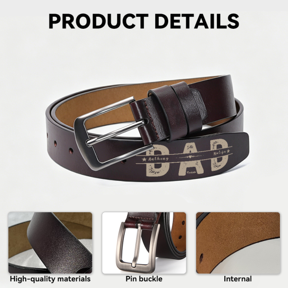 Tail Engraved Leather Belt