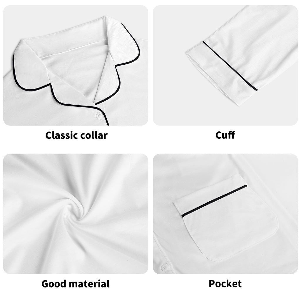 Kids Long Sleeve Pajama Set with Pockets - Soft Cotton Polyester Blend for Comfortable Sleep & Lounge Wear