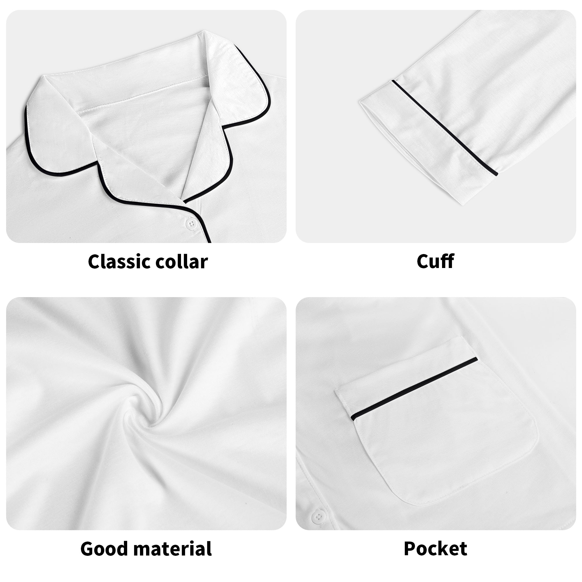 Kids Long Sleeve Pajama Set with Pockets - Soft Cotton Polyester Blend for Comfortable Sleep & Lounge Wear