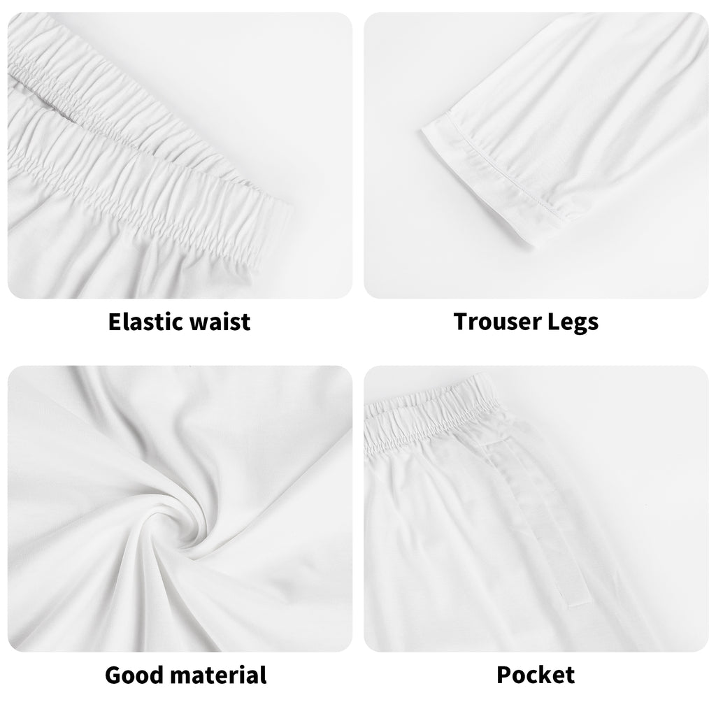 Kids Long Sleeve Pajama Set with Pockets - Soft Cotton Polyester Blend for Comfortable Sleep & Lounge Wear